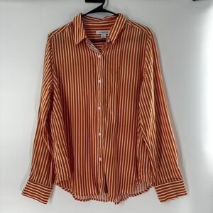 Liz Claiborne Orange Striped Blouse